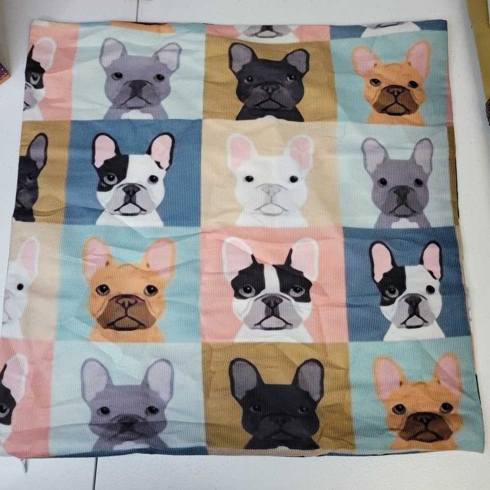 French Bulldog Pillow Cover Case Cushion Pet Dog Print Sofa Decor‎ Accent